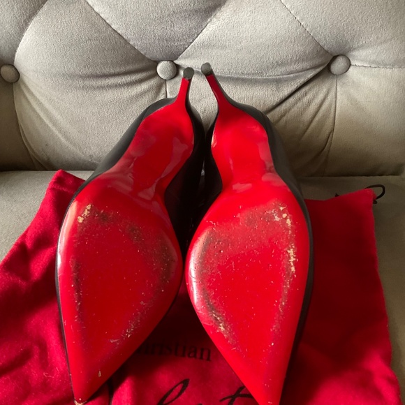 Christian Louboutin Black Leather Gortik 100 Booties Size 39.5 Caged Pump Kid - Picture 11 of 15